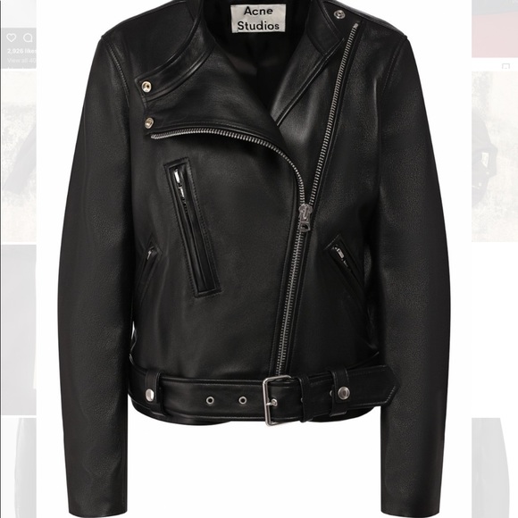 ACNE STUDIOS Lewis Asymmetric Leather Jacket In Black - Picture 10 of 14
